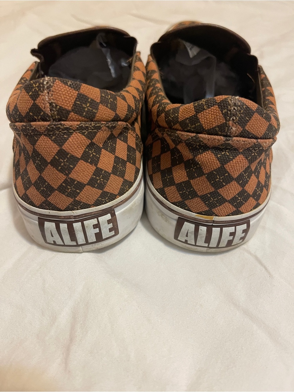 Alife Brown Checkerboard Slip-On Loafers - Picture 3 of 9